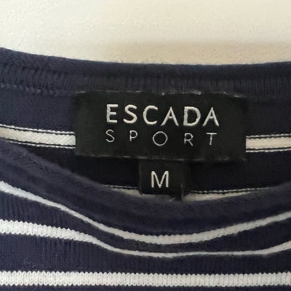 ESCADA Nautical Stripe Sweater Navy Classic. Summer Weight Size M - Picture 3 of 3